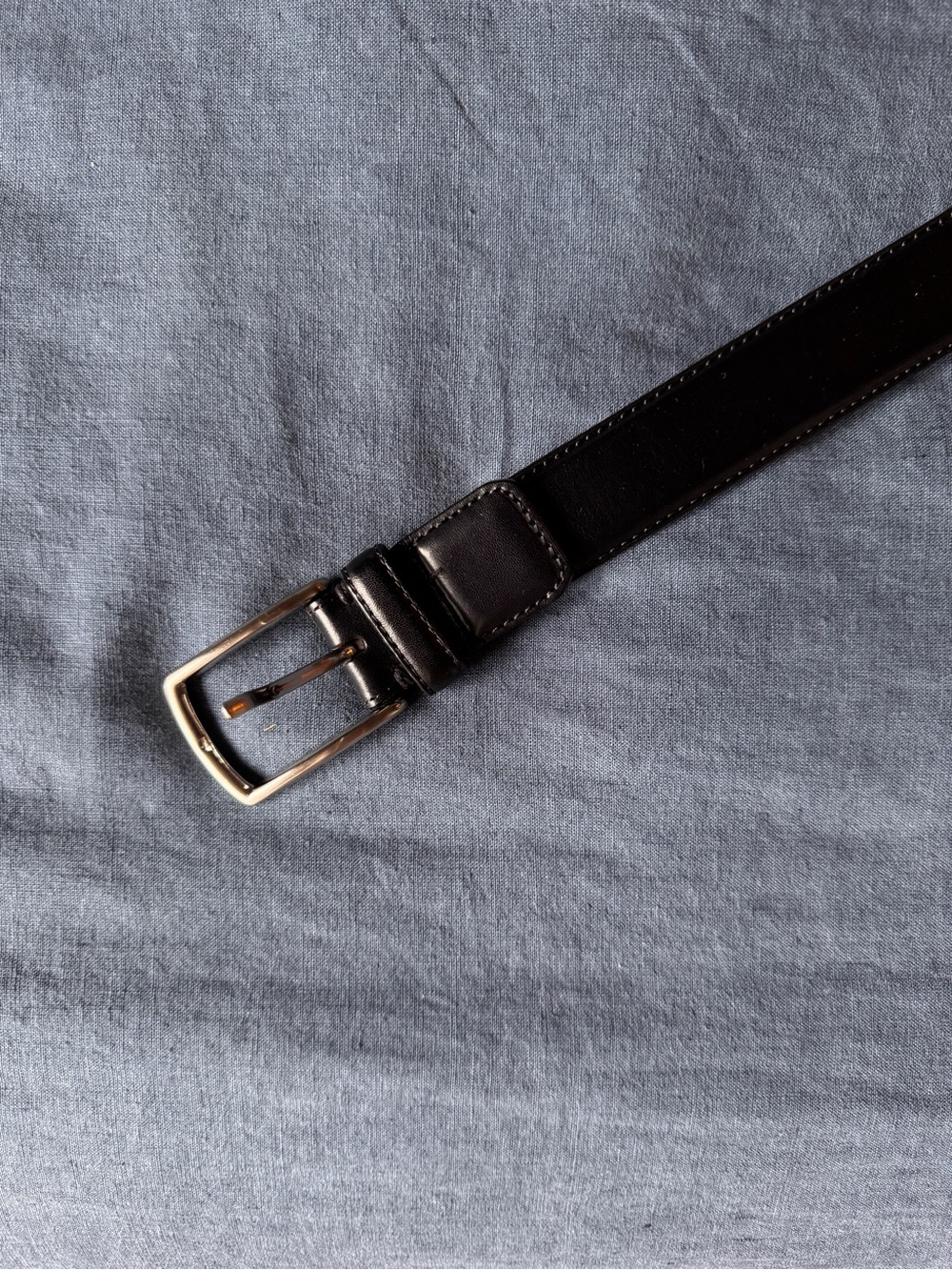 Classic Black Leather Men's Belt (32)